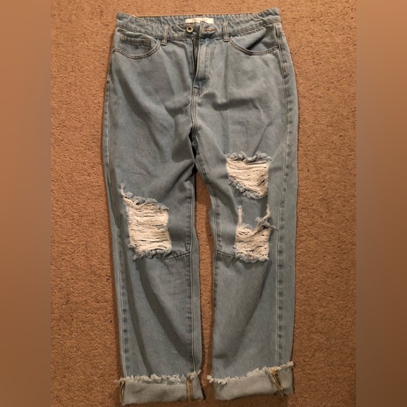 Q2 Premium Denim Size XL Boutique Ripped Jeans - Picture 1 of 4